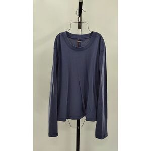 Quince Men 100% Organic Cotton Slub Long Sleeve Tee Blue M